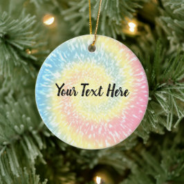 Ornamento De Cerâmica Tie Dye Hippy Swirl Natal Personalizado