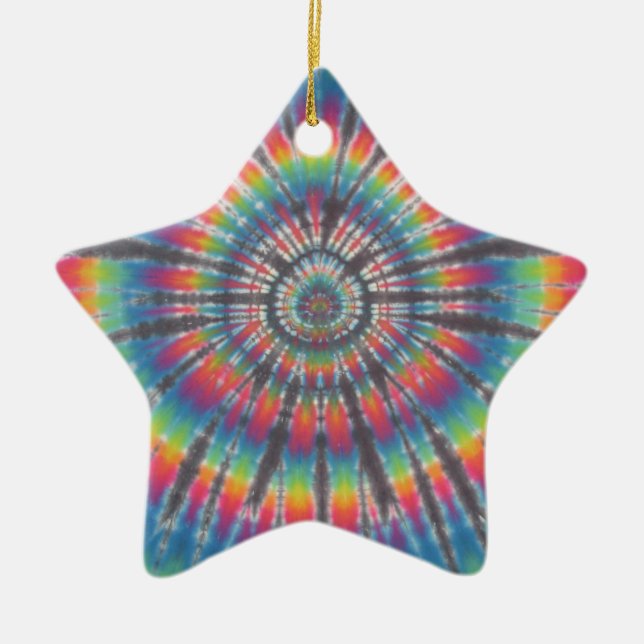 Ornamento De Cerâmica Tie Dye Rabbit Hole (Frente)