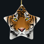 Ornamento De Cerâmica Tiger Eyes<br><div class="desc">Olhos Tiger. Designs em produtos internos,  papel de carta e muito mais produtos, </div>