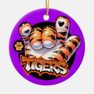 Ornamento De Cerâmica Tiger Paw ASL VEJA DE VOLTA!