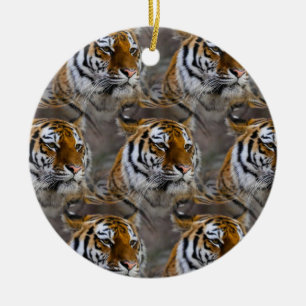 Ornamento De Cerâmica Tiger Skin Impressão, Safari Animal Gift Patterno