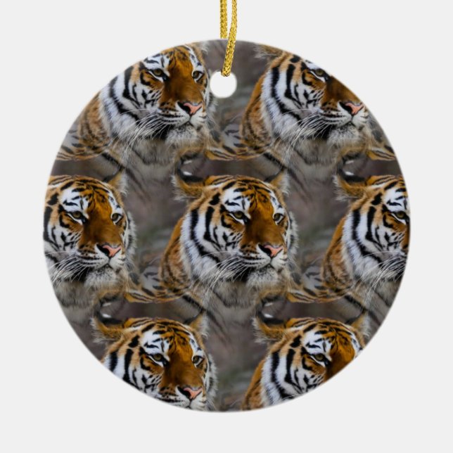 Ornamento De Cerâmica Tiger Skin Impressão, Safari Animal Gift Patterno (Frente)