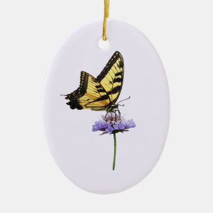 Ornamento De Cerâmica Tiger Swallowtail no Aster