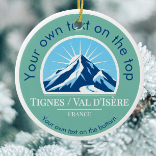 Ornamento De Cerâmica Tignes Val d'Isère França ski medal Ornament