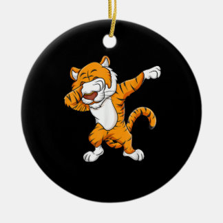 Ornamento De Cerâmica Tigre | Dabbing Tiger Squad Futebol Mascot Funny