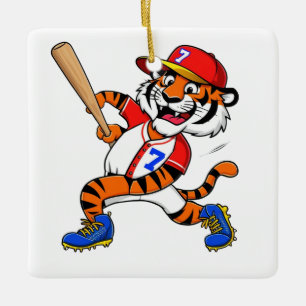 Ornamento De Cerâmica Tigre de Beisebol