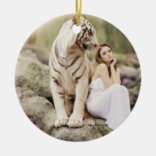 Ornamento De Cerâmica Tigre e senhora de Bengal