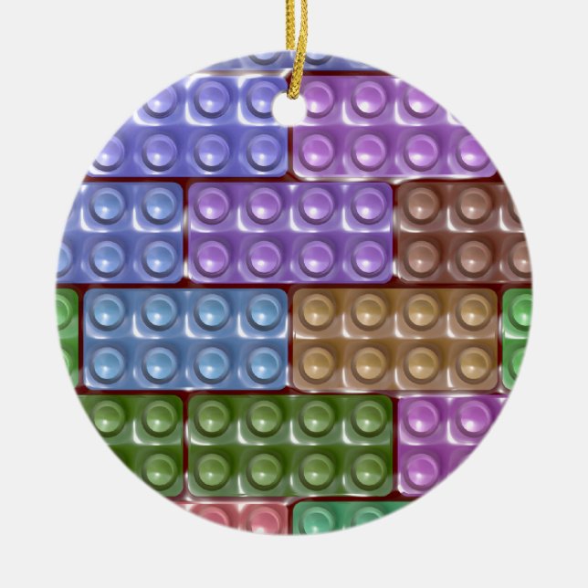 Ornamento De Cerâmica Tijolos do Construtor - Pastel (Frente)