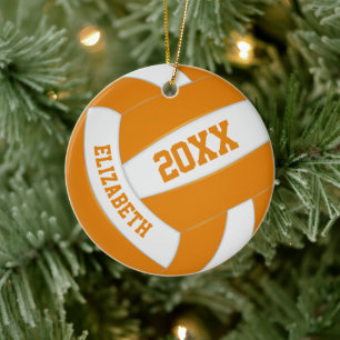 Ornamento De Cerâmica time de futebol branco laranja