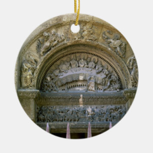 Ornamento De Cerâmica Tímpano ocidental da abertura que descreve o