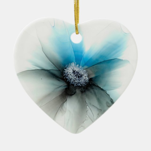 Ornamento De Cerâmica Tintas de álcool Flor (Frente)