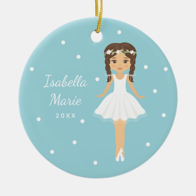 Ornamento De Cerâmica Tiny Dancer Blue Ballerina Balé Dancer Natal (Frente)