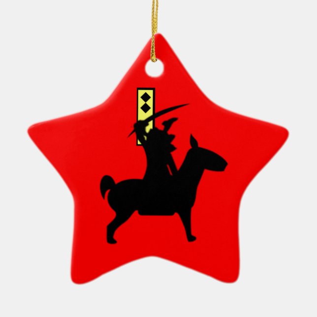 Ornamento De Cerâmica Tiny Samurai (Frente)