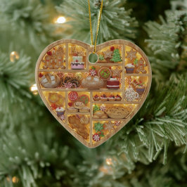 Ornamento De Cerâmica Tiny Shelves Christmas Bakery Baked Treats 2Dprint