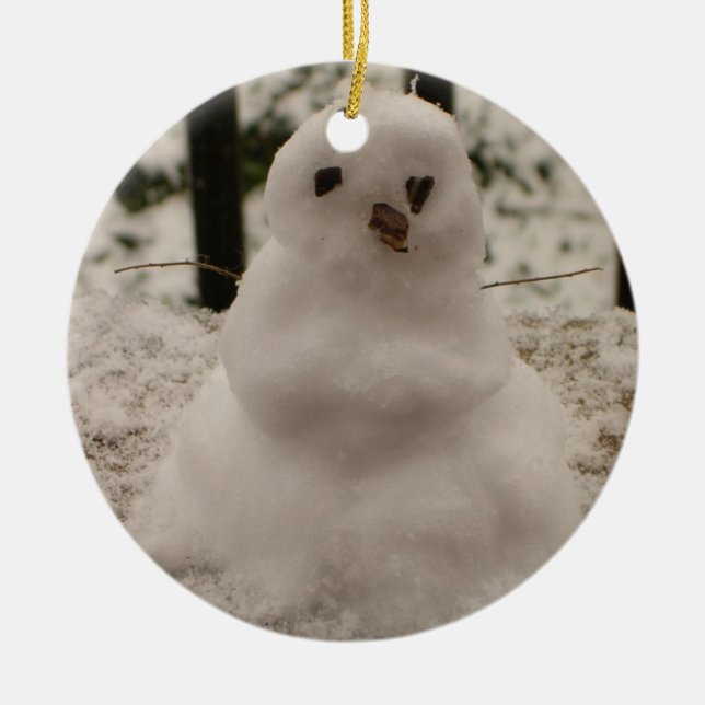 Ornamento De Cerâmica Tiny Snowman Ornaments (Frente)