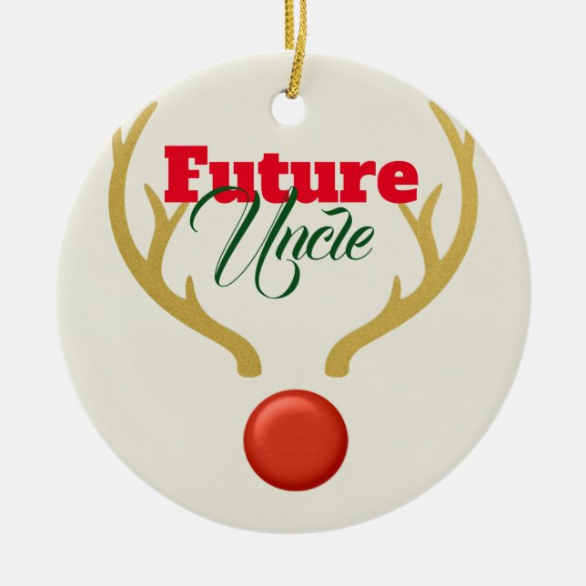 Ornamento De Cerâmica Tio futuro (Frente)