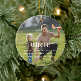 Ornamento De Cerâmica Tio | Presente de Natal Sentimental com Foto