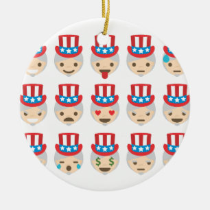 Ornamento De Cerâmica tio sam emoji