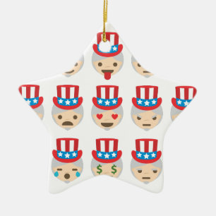 Ornamento De Cerâmica tio sam emoji