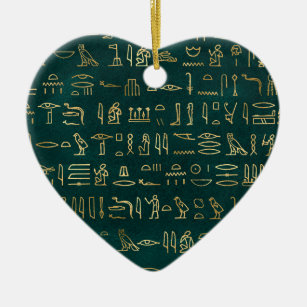 Ornamento De Cerâmica Tipografia de Hieroglifos Egípcios ouros no Egito