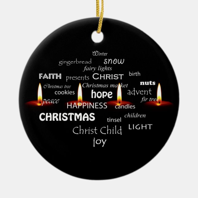 Ornamento De Cerâmica Tipografia de Natal (Frente)