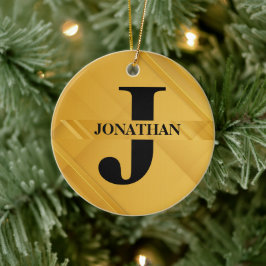 Ornamento De Cerâmica Tipografia de Nome de Letra Inicial Intersectada a