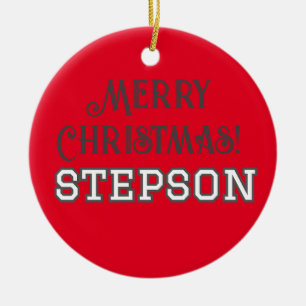 Ornamento De Cerâmica Tipografia Estudantil Feliz Natal Stepson
