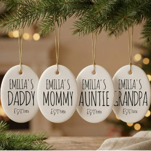 Ornamento De Cerâmica Tipografia Minimalista Personalizada Nova Mamãe e