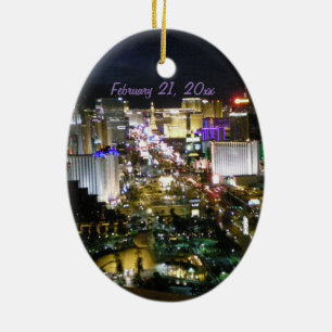 Ornamento De Cerâmica Tira de Las Vegas personalizada