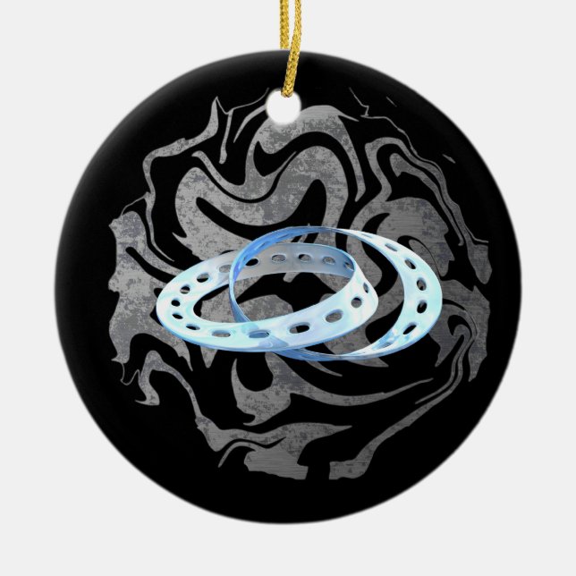 Ornamento De Cerâmica Tiras de Mobius (Frente)