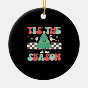Ornamento De Cerâmica Tis Season Retro Womans Holiday