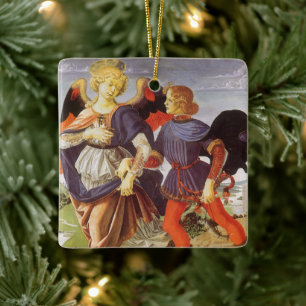 Ornamento De Cerâmica Tobias e o Anjo por Andrea del Verrocchio