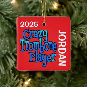 Ornamento De Cerâmica Tocador de Trombone Louco PERSONALIZADO