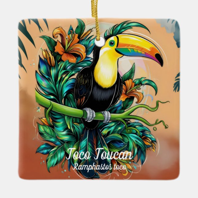 Ornamento De Cerâmica Toco Toucan (Frente)
