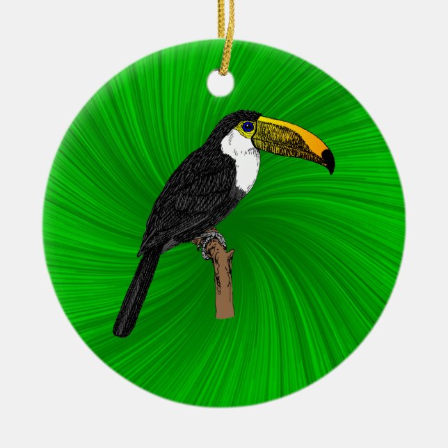 Ornamento De Cerâmica Toco Toucan (Frente)