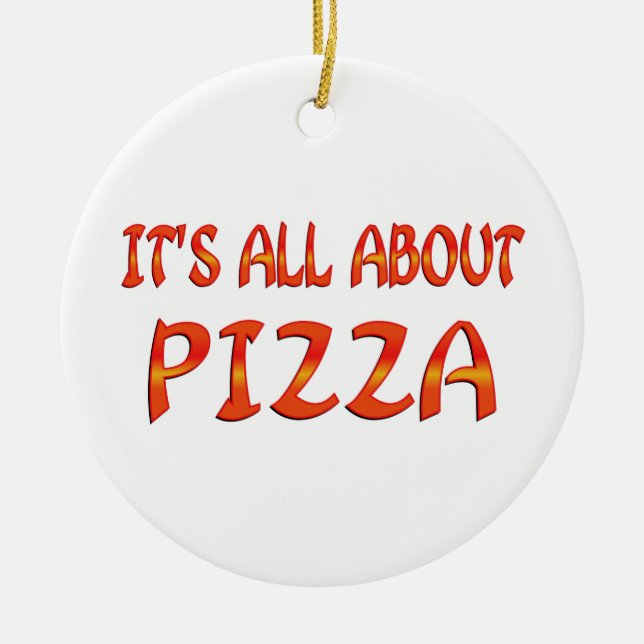 Ornamento De Cerâmica Toda sobre a pizza (Frente)