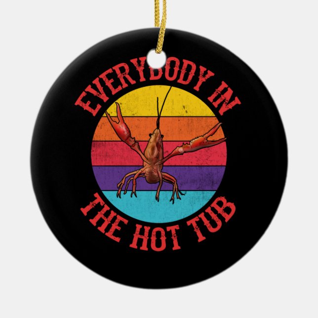 Ornamento De Cerâmica Todo Mundo No Peixe-Gato Quente Comendo (Frente)