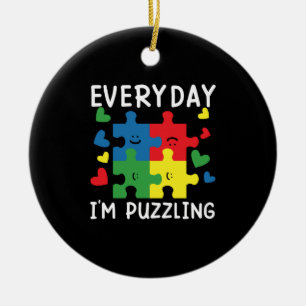 Ornamento De Cerâmica Todos os dias estou Perplexo Camisa Divertida de C
