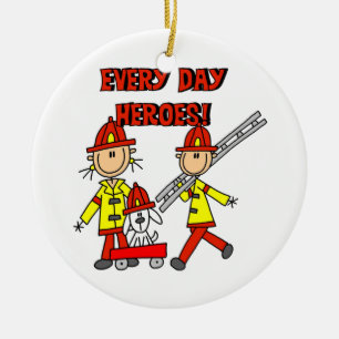 Ornamento De Cerâmica Todos os dias Heroes Bombeiros T-shirts e presente