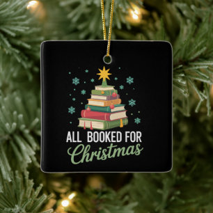 Ornamento De Cerâmica Todos Reservados Para Livros De Árvore De Natal Pr