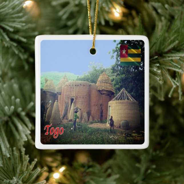 Ornamento De Cerâmica TOGO zTG008, Taberma House, África, (Árvore)