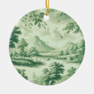 Ornamento De Cerâmica Toile Charme Nostálgico Cênico