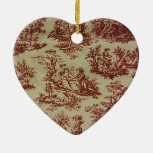 Ornamento De Cerâmica Toile Rosa