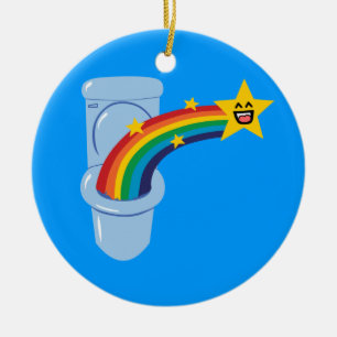 Ornamento De Cerâmica Toilet Rainbow