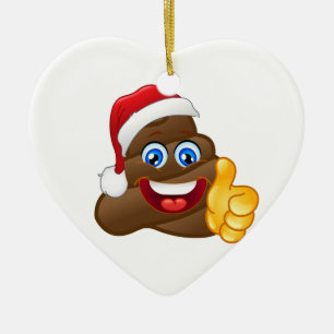 Ornamento De Cerâmica Tombadilho brilhante maluco Emoji do papai noel