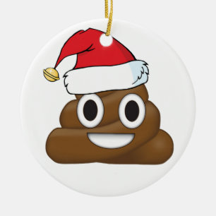 Ornamento De Cerâmica Tombadilho divertido Emoji do Xmas