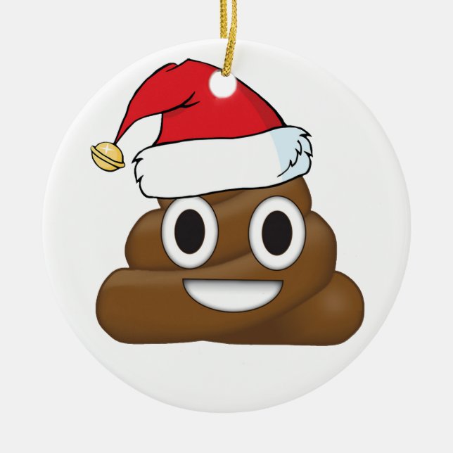 Ornamento De Cerâmica Tombadilho divertido Emoji do Xmas (Frente)