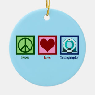 Ornamento De Cerâmica Tomografia do Amor pela Paz Tomógrafo