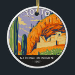 Ornamento De Cerâmica Tonto National Monuument Arizona Vintage<br><div class="desc">Tonto National Monument vetor trabalho de arte design. O parque é um Monumento Nacional nas Montanhas de Superstição,  no condado de Gila,  na Arizona central.</div>