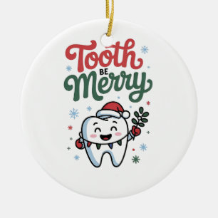 Ornamento De Cerâmica Tooth Be Dental Dentist Feliz Natal Xmas